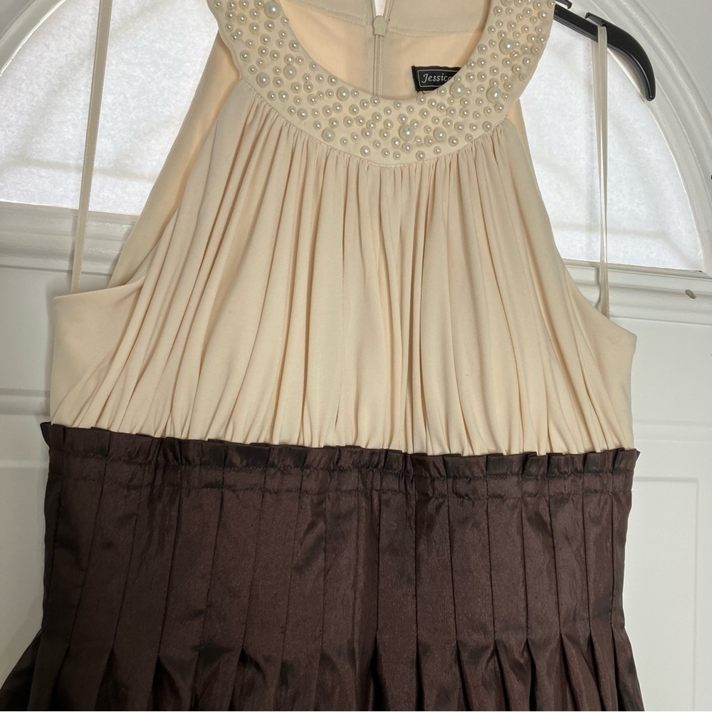 Jessica Howard cream and brown dress size 10 - Picture 6 of 10